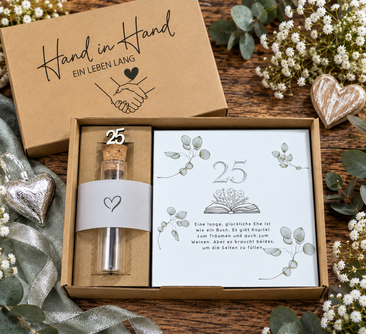Geschenkset 25 Jahre – personalisiertes Geschenk zur Silberne Hochzeit