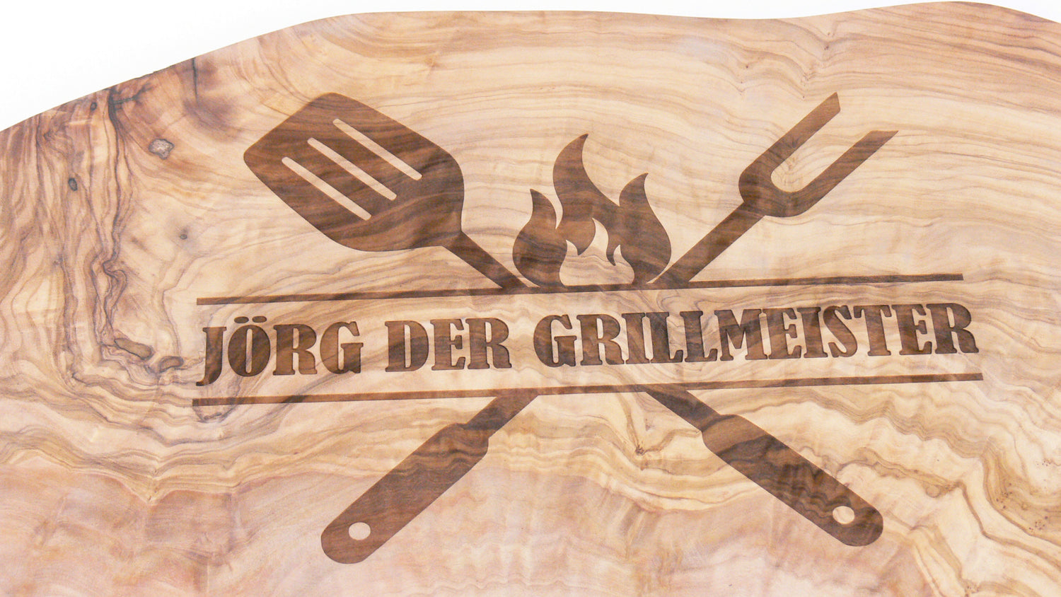 Schneidebrett Olivenholz Naturschnitt 40-44 cm Grilmmeister