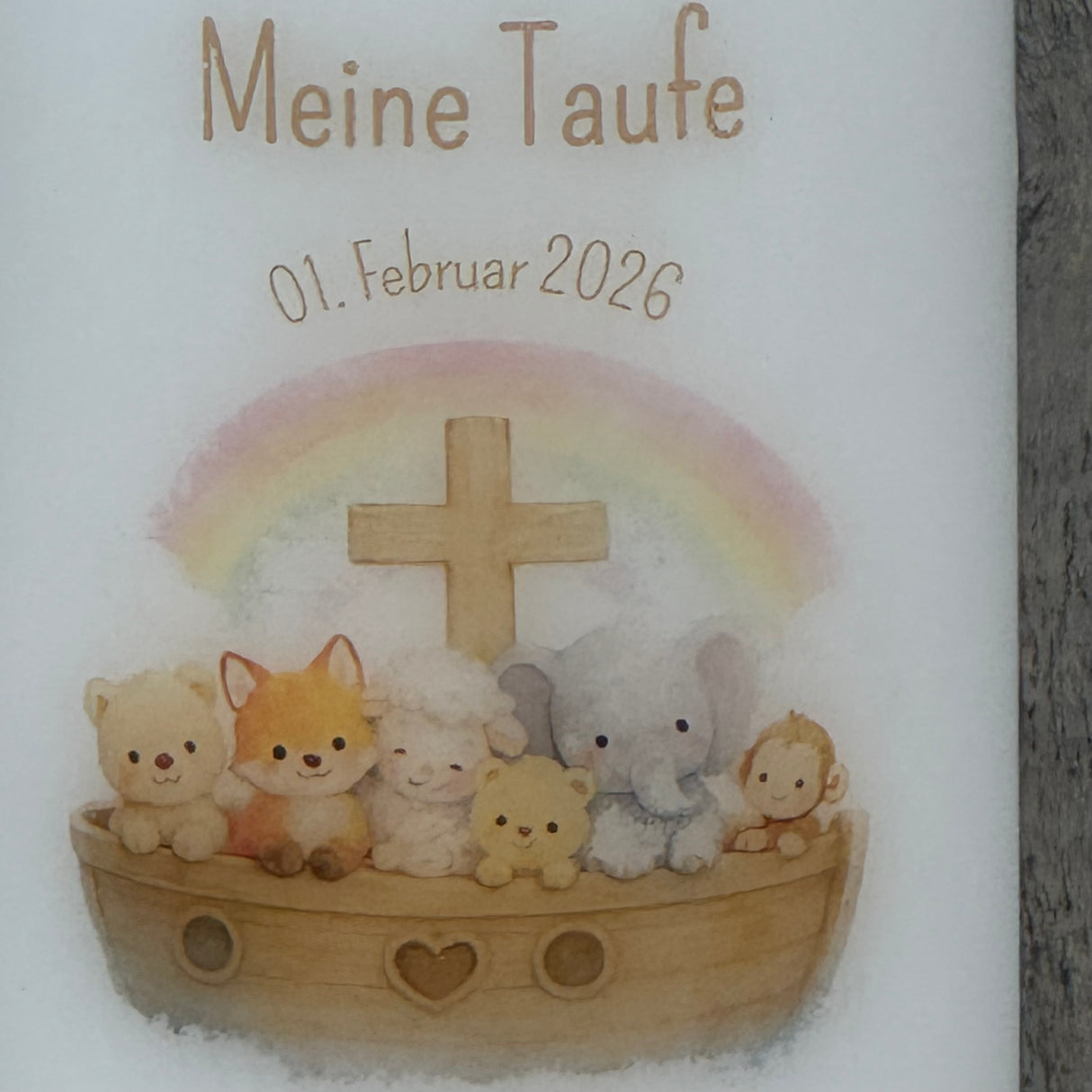 Personalisierte Taufkerze - Arche