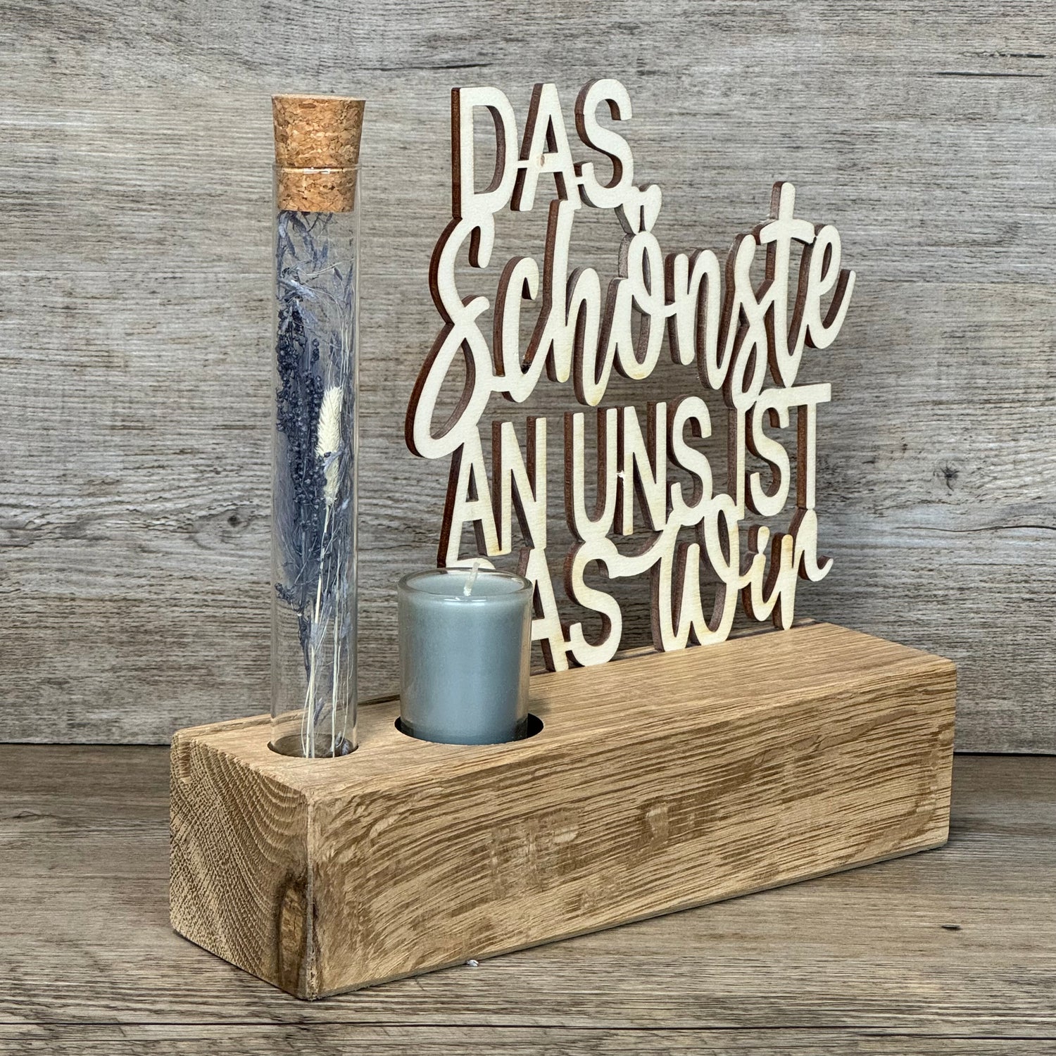 Deko Aufsteller Deluxe Das Schönste an uns ist das Wir, personalisierbar