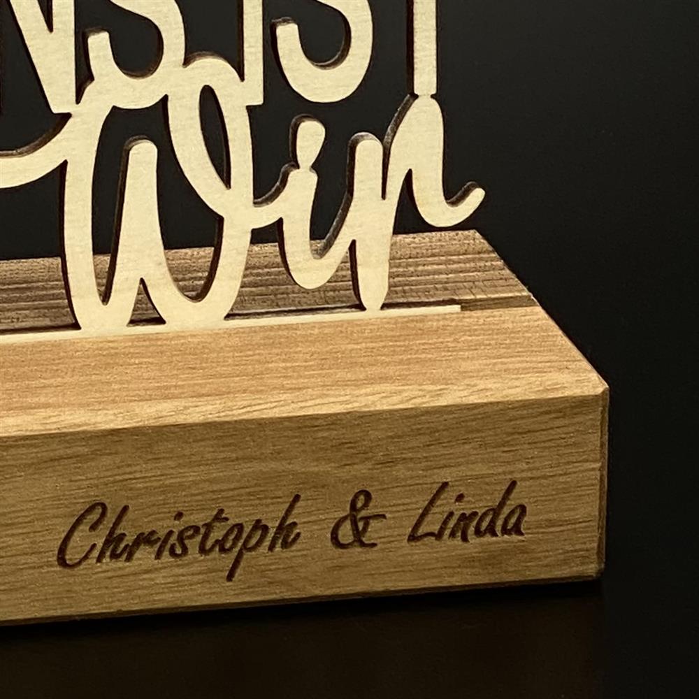 Deko Aufsteller Das Schönste an uns ist das Wir, personalisierbar