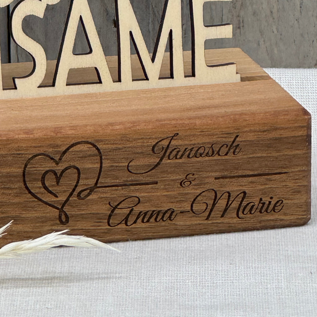 Personalisierter Deko-Aufsteller aus Holz – Der schönste Weg ist der Gemeinsame