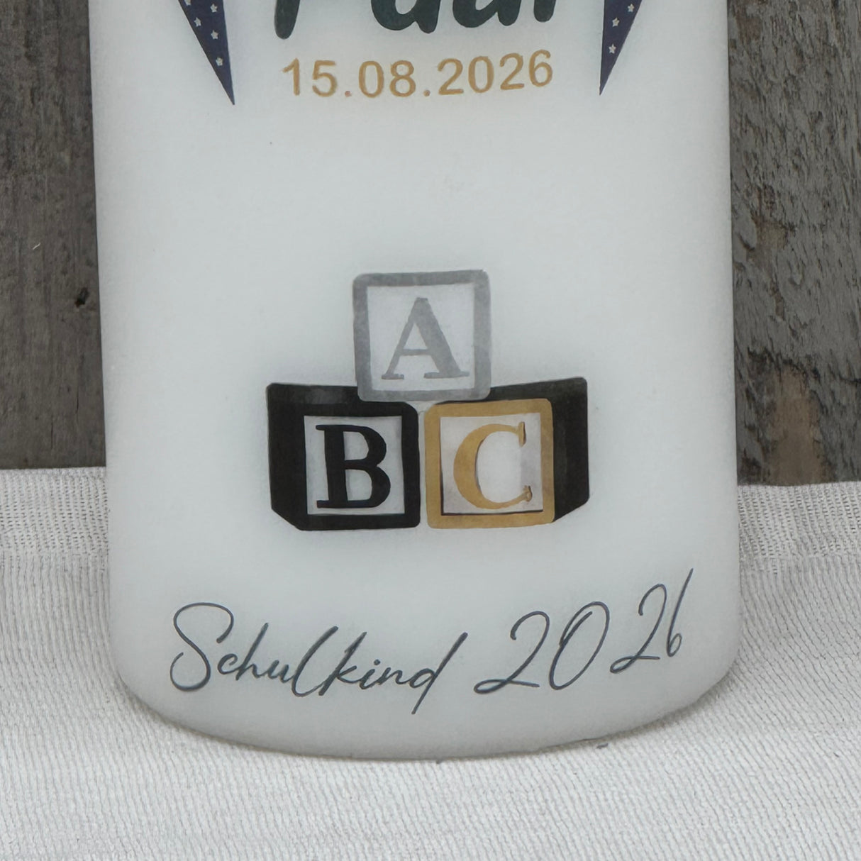 Kerze zur Einschulung - Du bist 1. Klasse