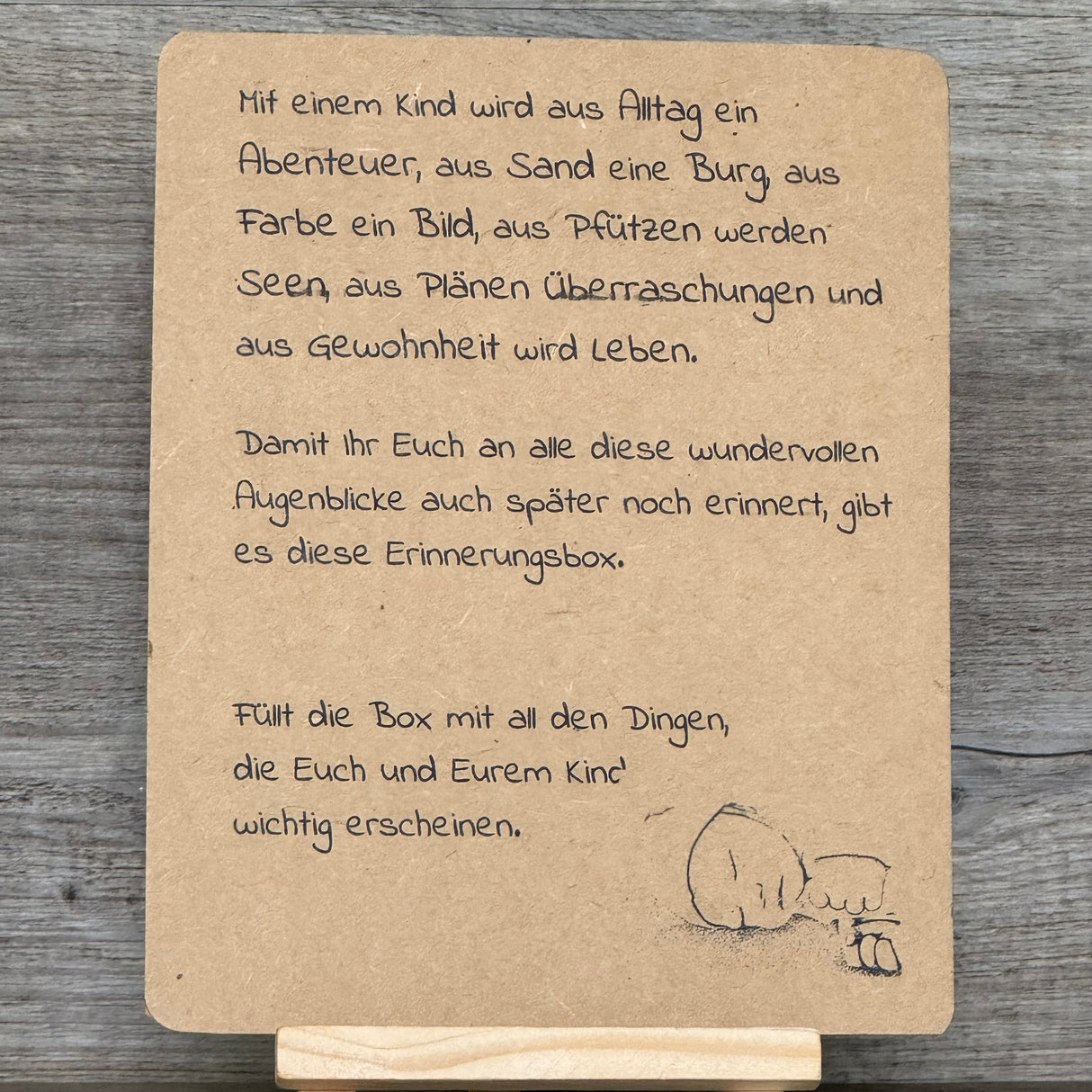 Erinnerungsbox Geburt, Lasergravur Giraffe, personalisiert