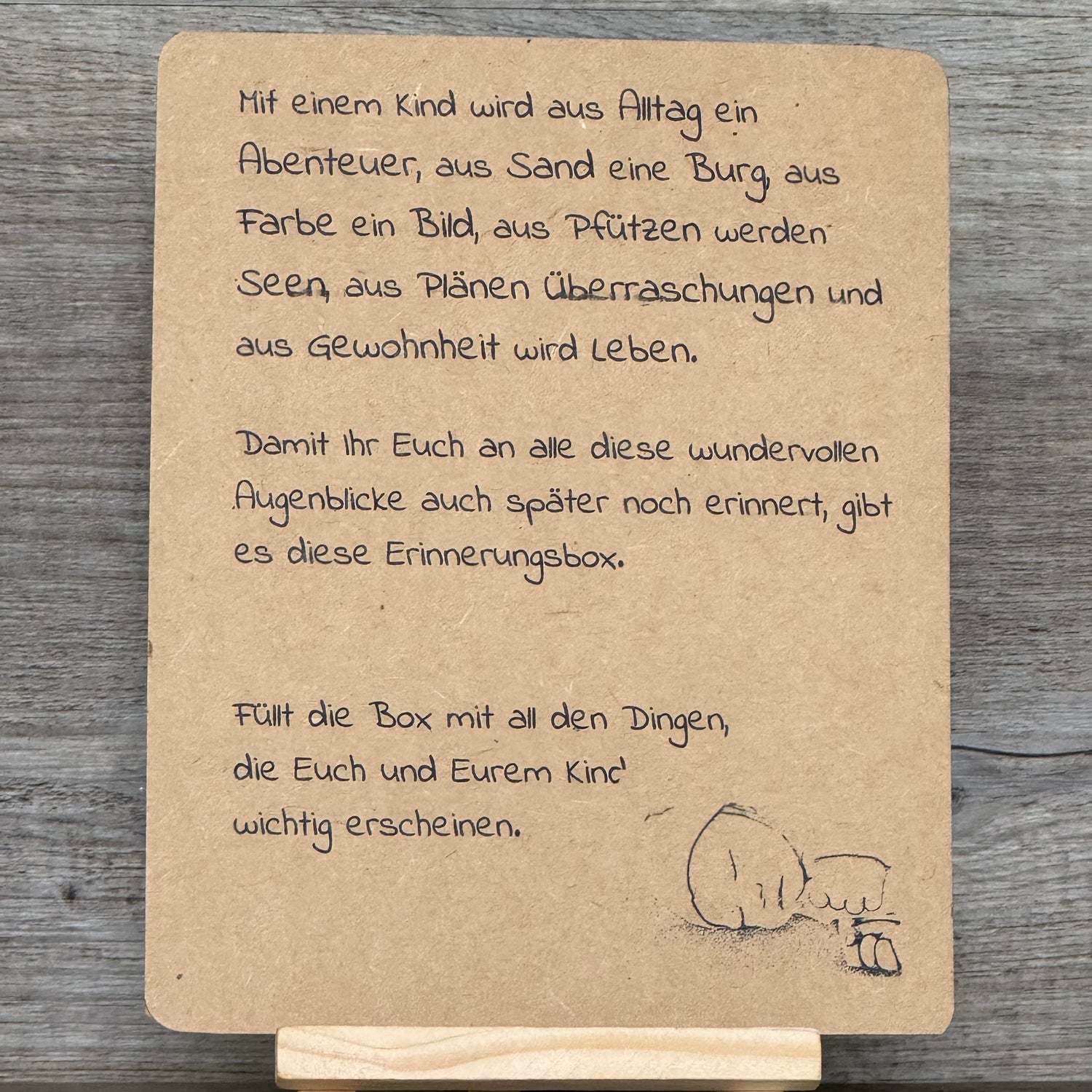 Erinnerungsbox Geburt, Lasergravur Giraffe, personalisiert