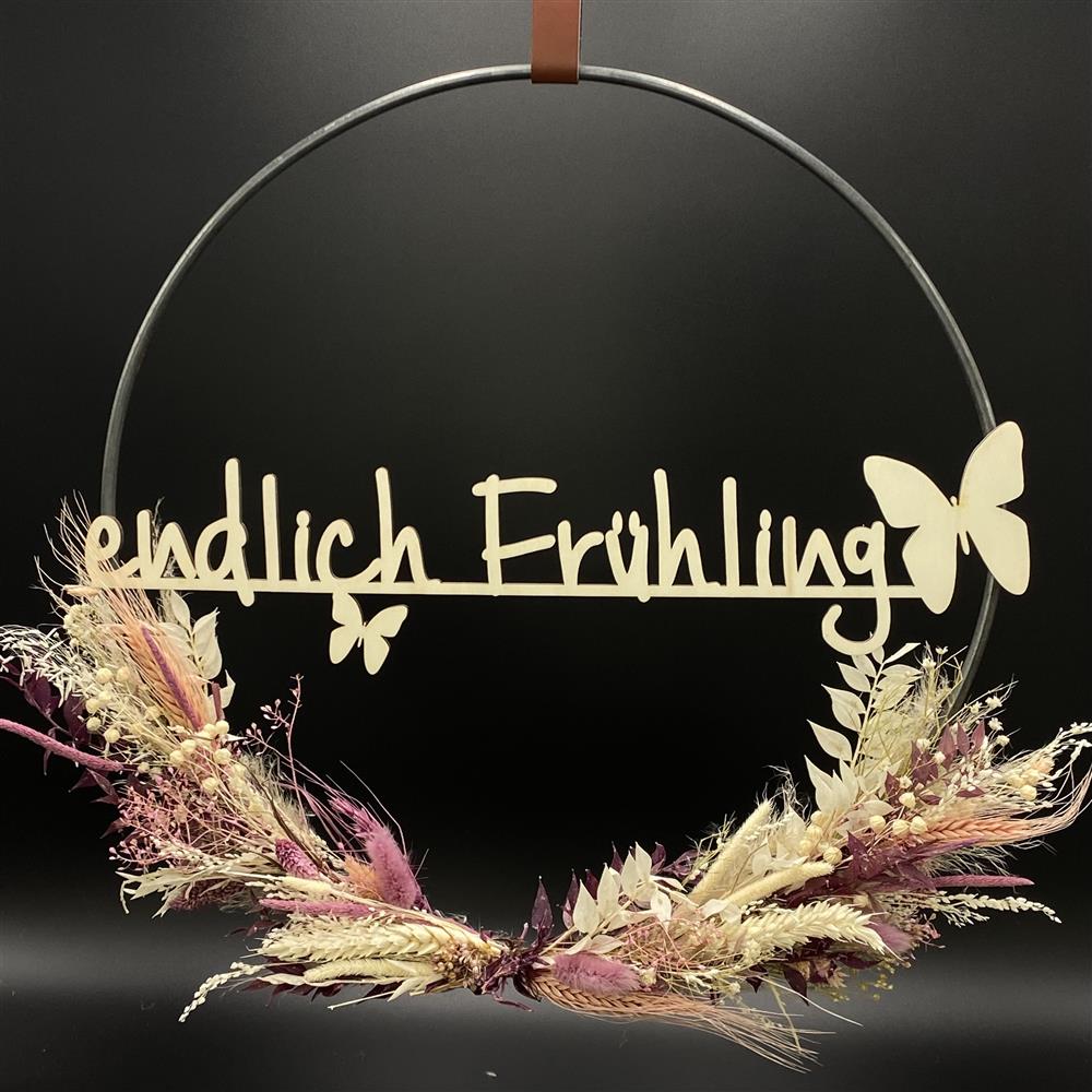 Flower Hoop lila-weiß, Ostern