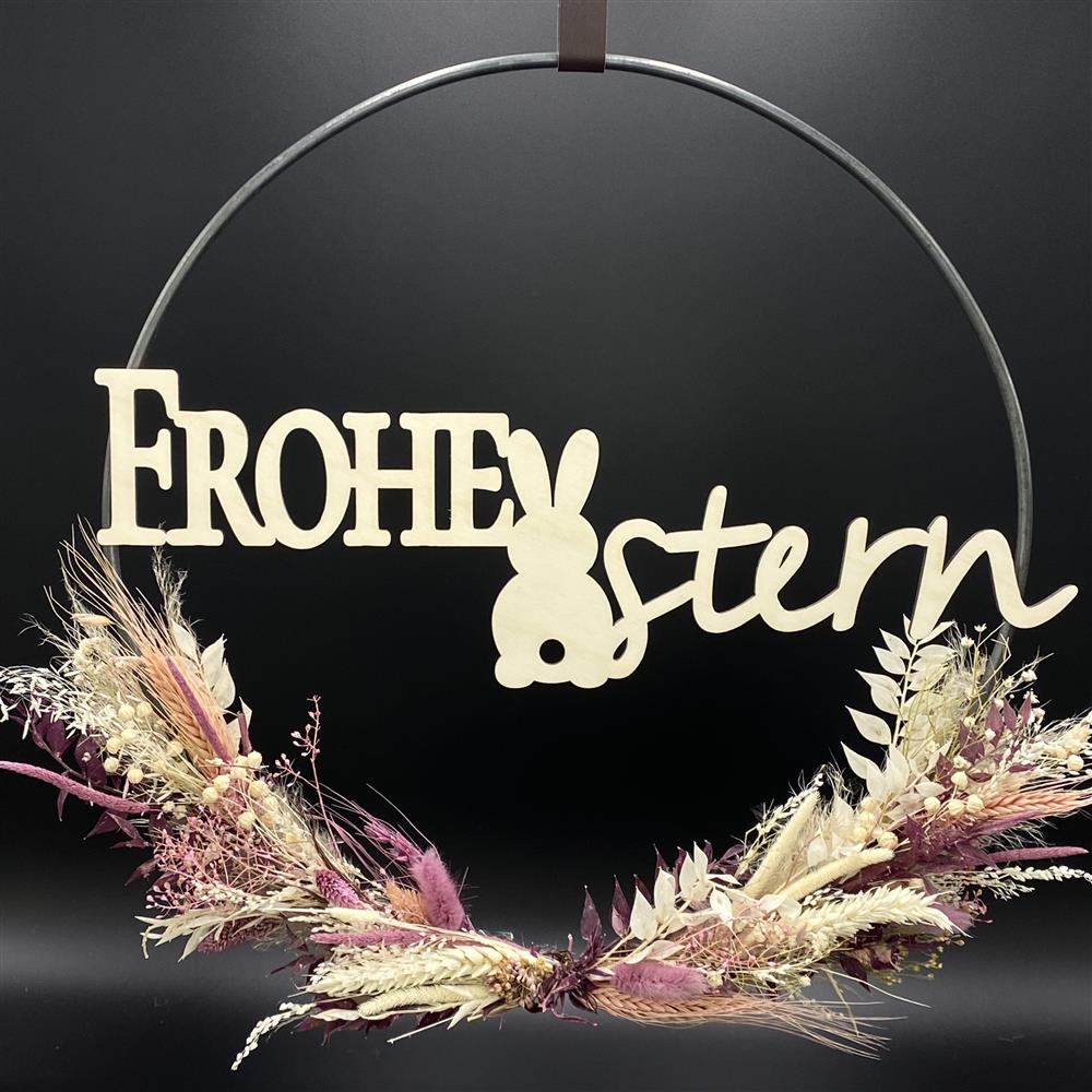 Flower Hoop lila-weiß, Ostern