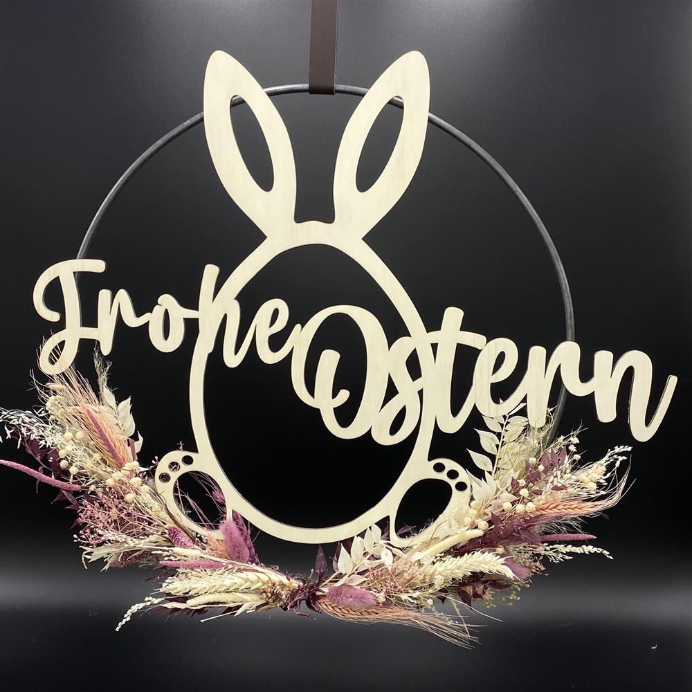 Flower Hoop lila-weiß, Ostern