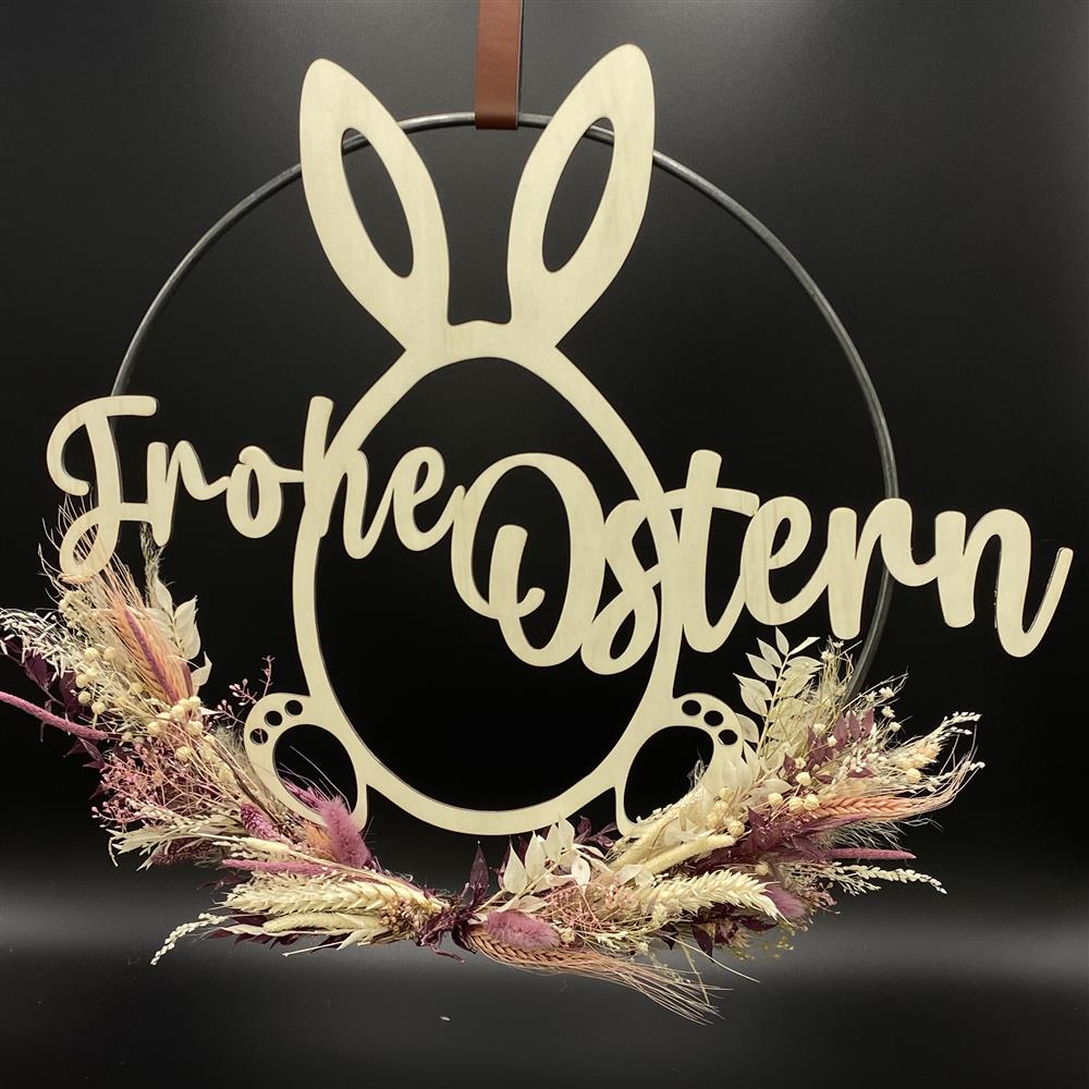 Flower Hoop lila-weiß, Ostern