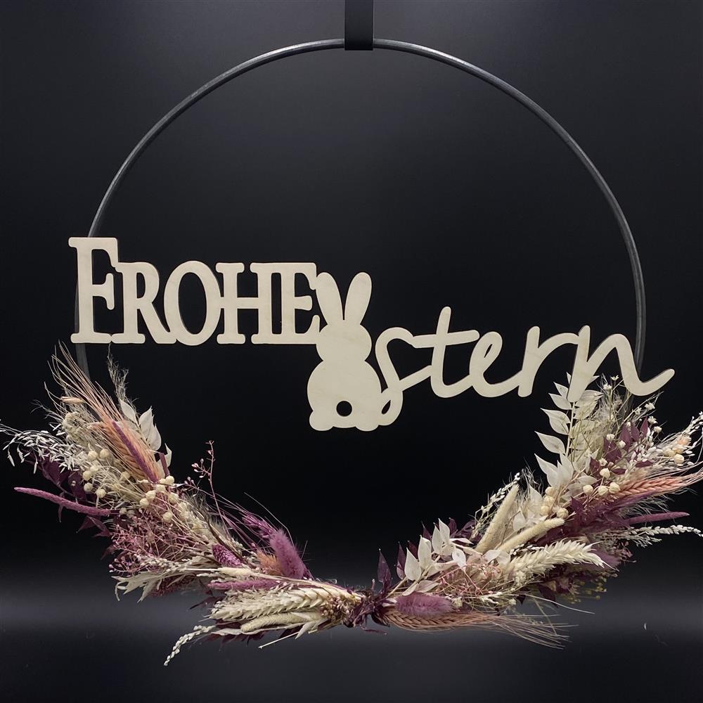 Flower Hoop lila-weiß, Ostern