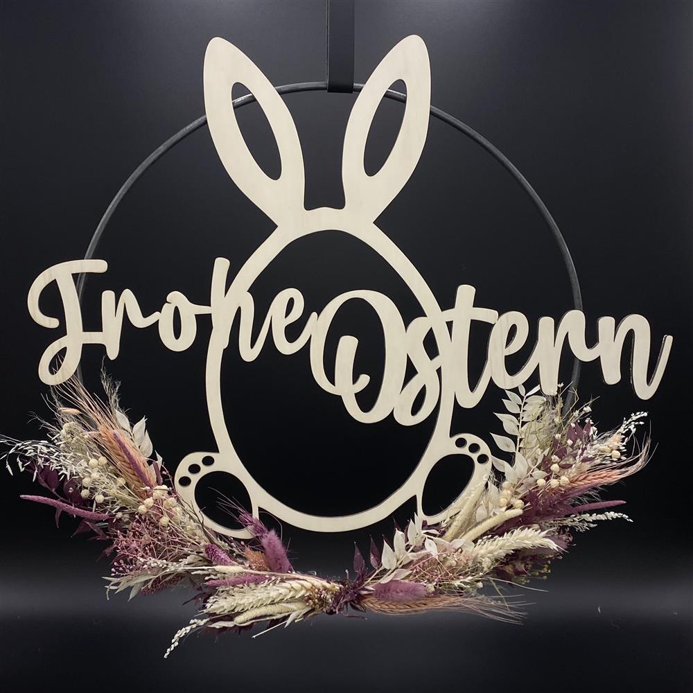 Flower Hoop lila-weiß, Ostern