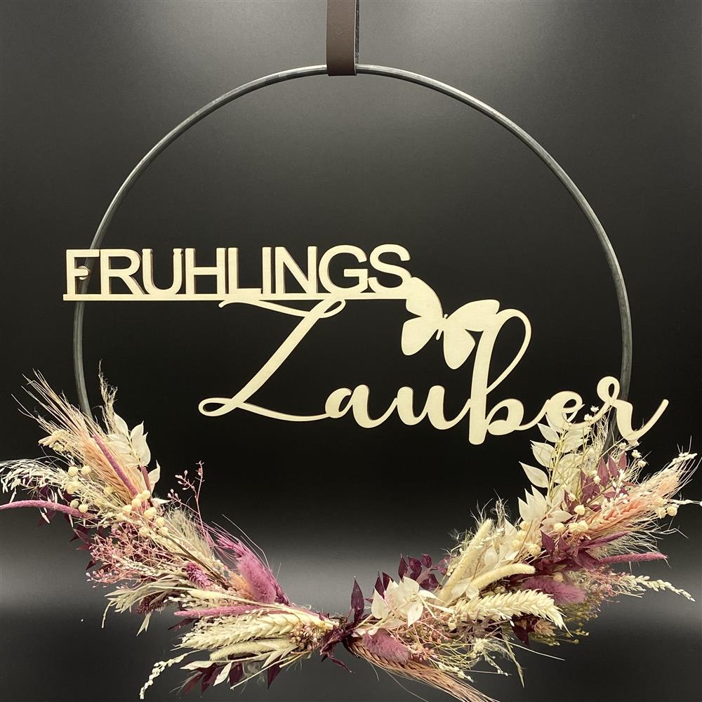 Flower Hoop lila-weiß, Ostern