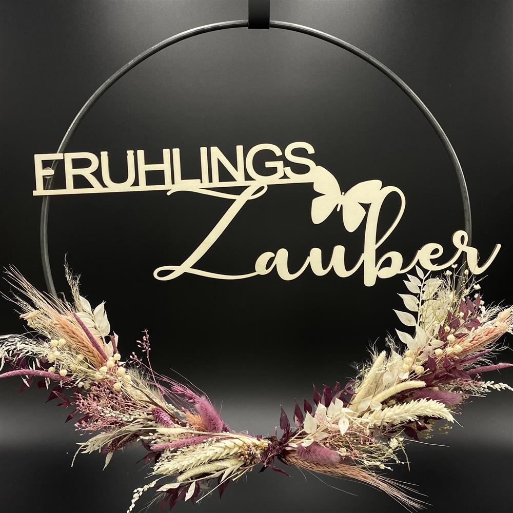 Flower Hoop lila-weiß, Ostern