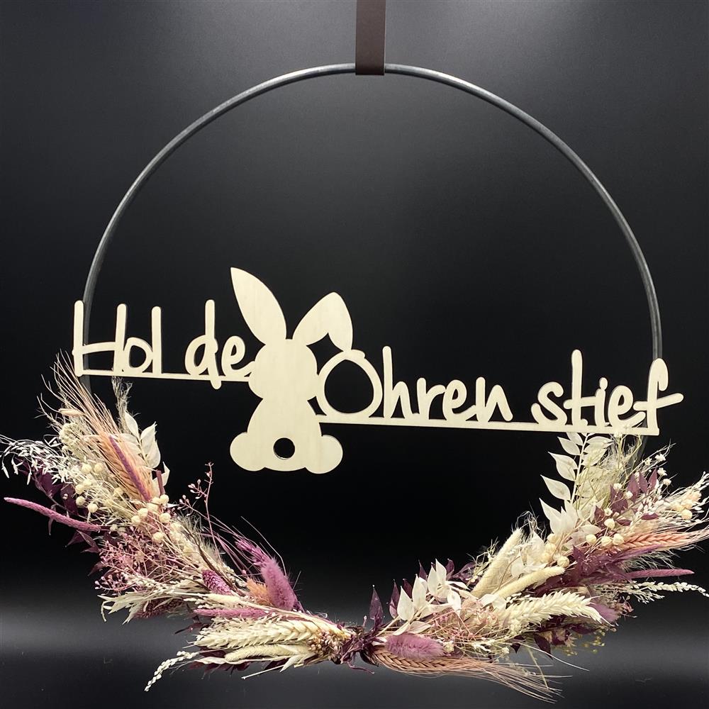 Flower Hoop lila-weiß, Ostern