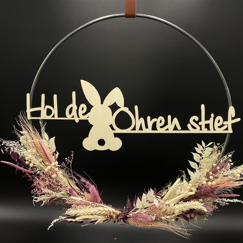 Flower Hoop lila-weiß, Ostern