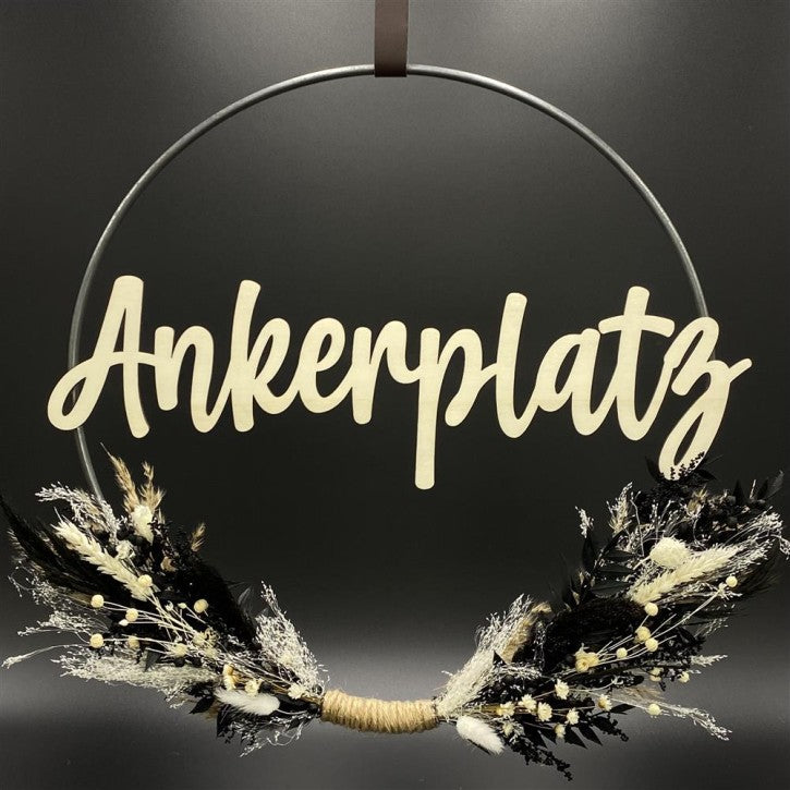 Flower Hoop schwarz-weiß