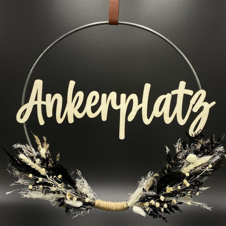 Flower Hoop schwarz-weiß