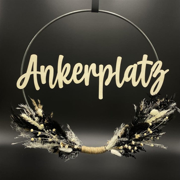 Flower Hoop schwarz-weiß