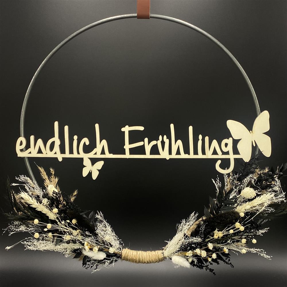 Flower Hoop schwarz-weiß, Ostern