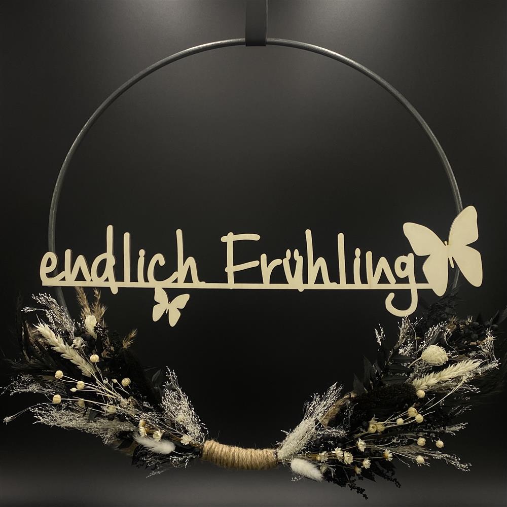 Flower Hoop schwarz-weiß, Ostern