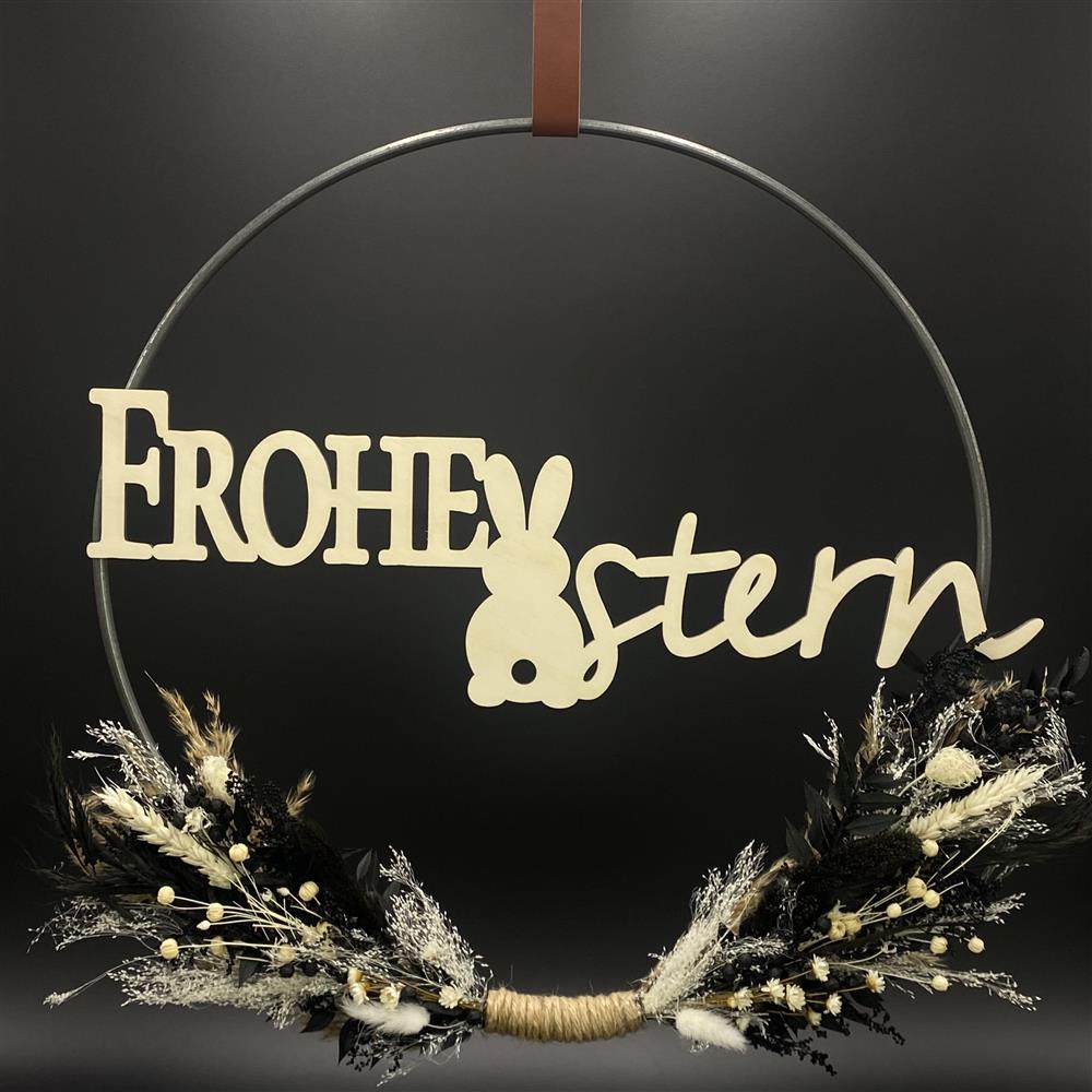 Flower Hoop schwarz-weiß, Ostern