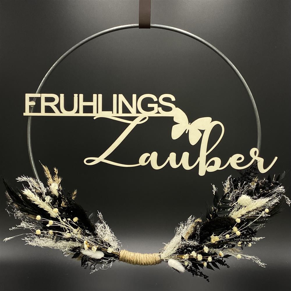 Flower Hoop schwarz-weiß, Ostern