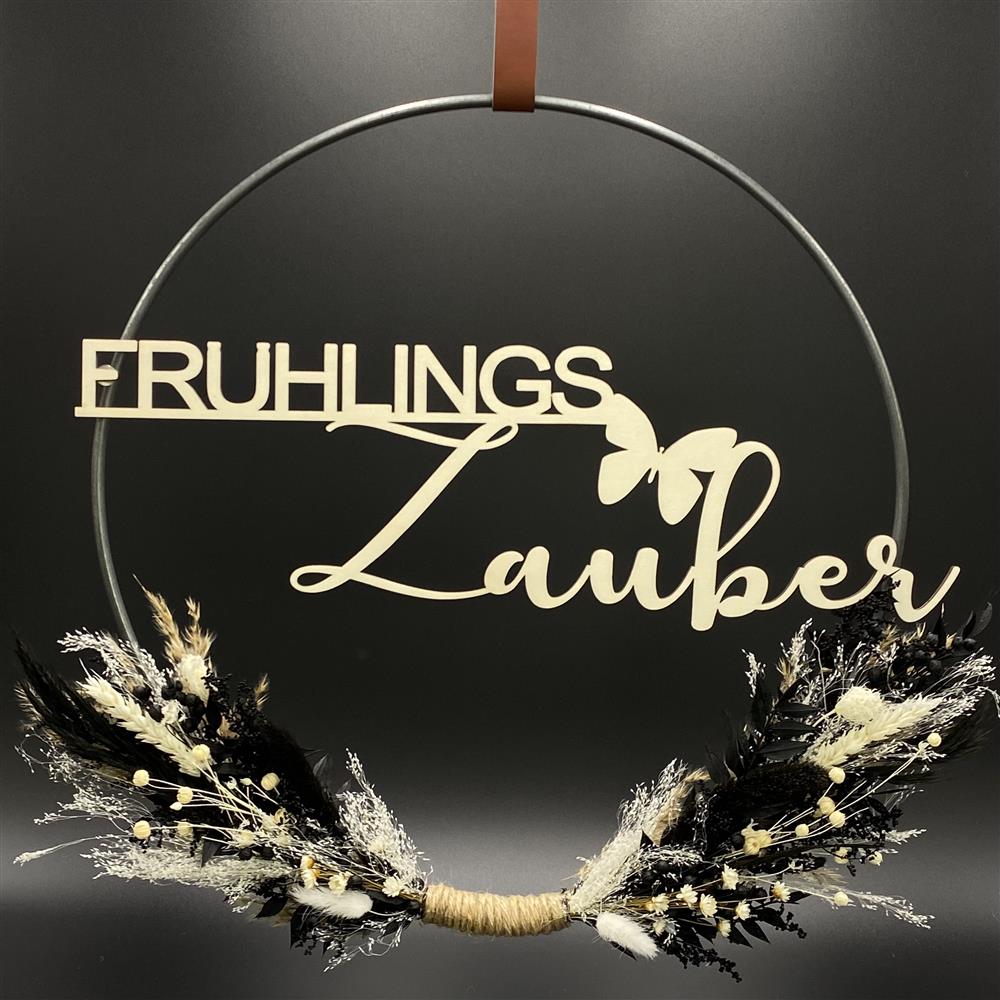 Flower Hoop schwarz-weiß, Ostern