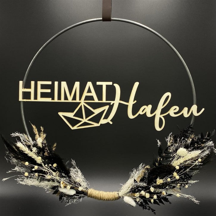 Flower Hoop schwarz-weiß