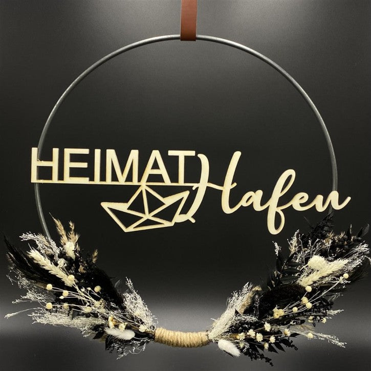 Flower Hoop schwarz-weiß