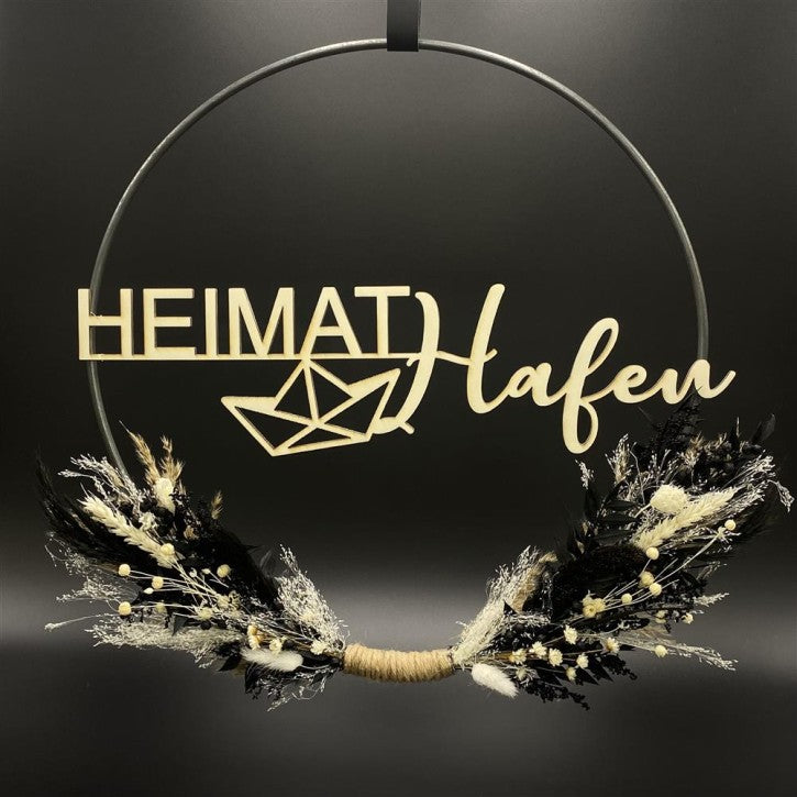 Flower Hoop schwarz-weiß