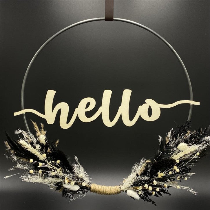 Flower Hoop schwarz-weiß