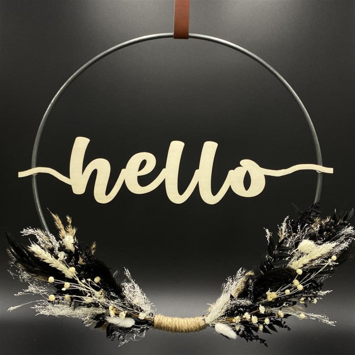 Flower Hoop schwarz-weiß