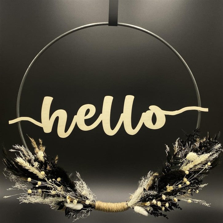 Flower Hoop schwarz-weiß