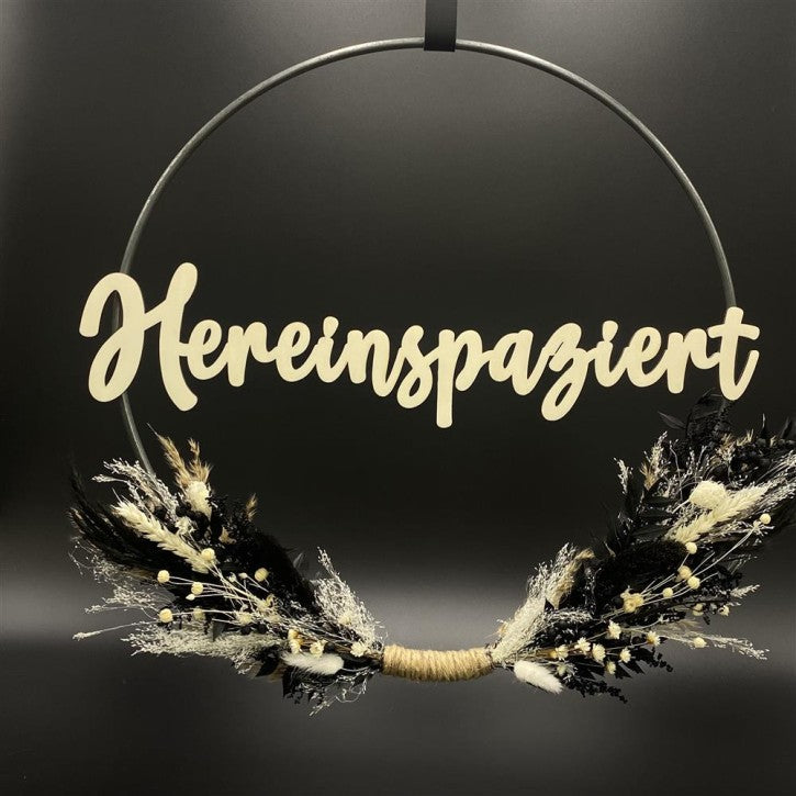 Flower Hoop schwarz-weiß