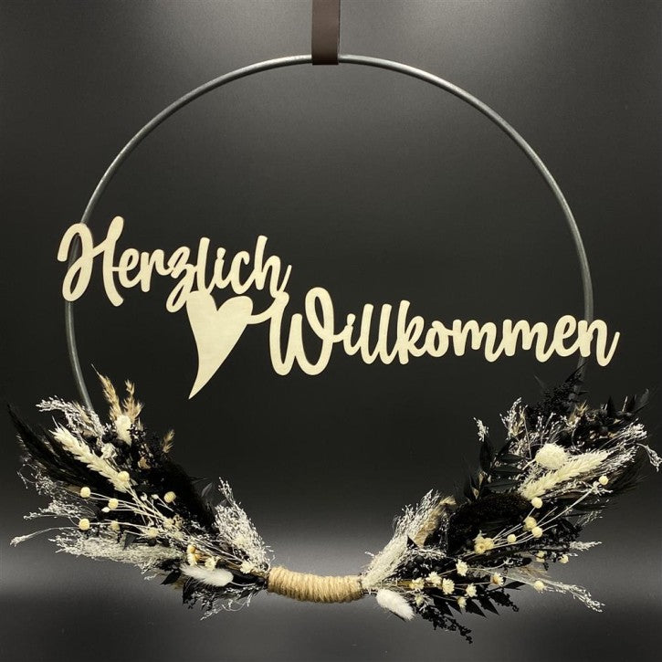 Flower Hoop schwarz-weiß