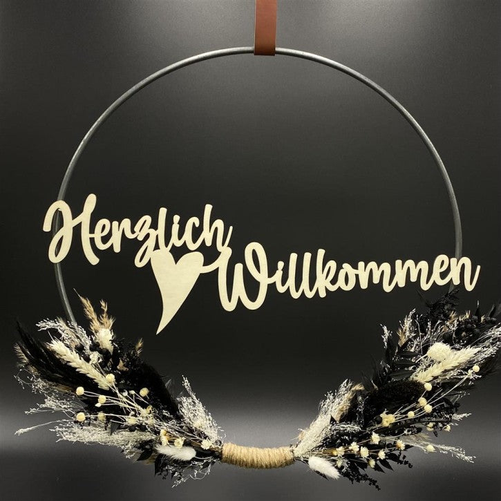 Flower Hoop schwarz-weiß