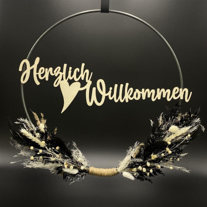 Flower Hoop schwarz-weiß