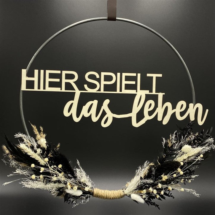 Flower Hoop schwarz-weiß