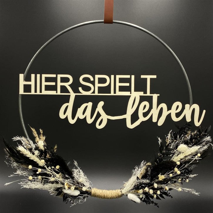 Flower Hoop schwarz-weiß