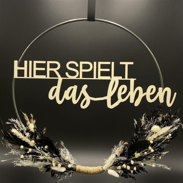 Flower Hoop schwarz-weiß