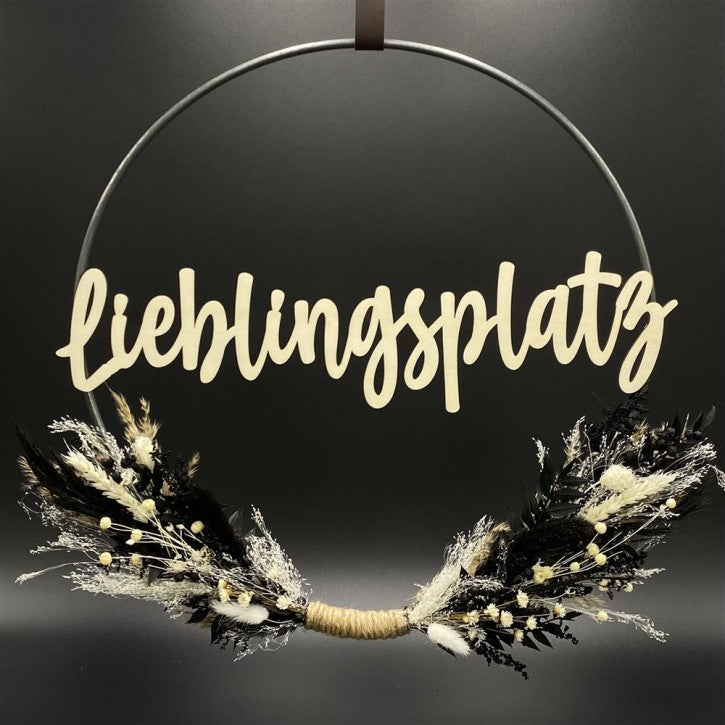 Flower Hoop schwarz-weiß