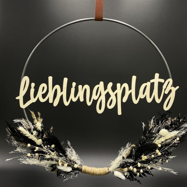 Flower Hoop schwarz-weiß