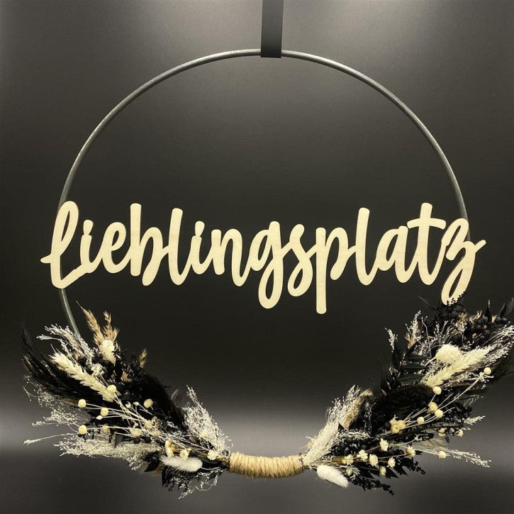 Flower Hoop schwarz-weiß