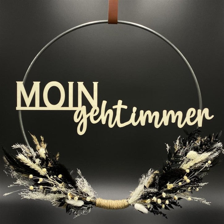 Flower Hoop schwarz-weiß