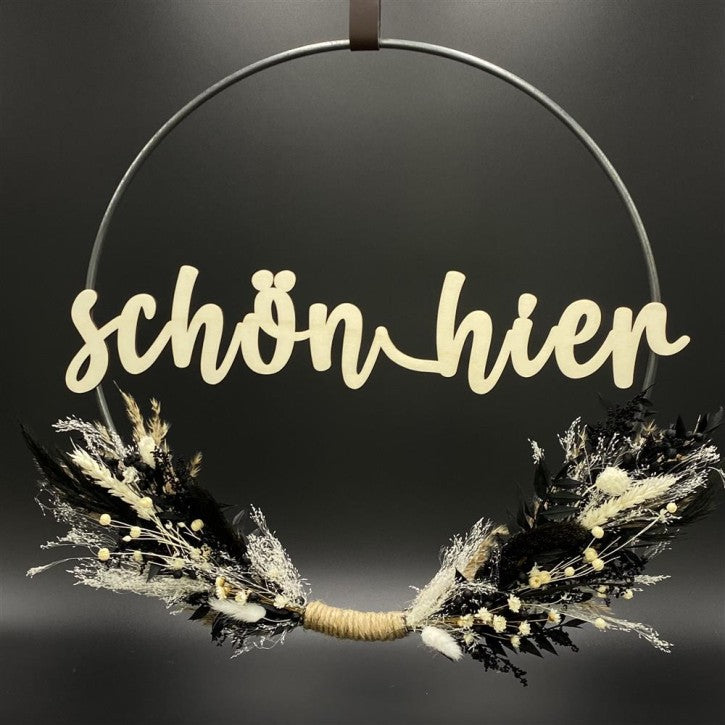 Flower Hoop schwarz-weiß