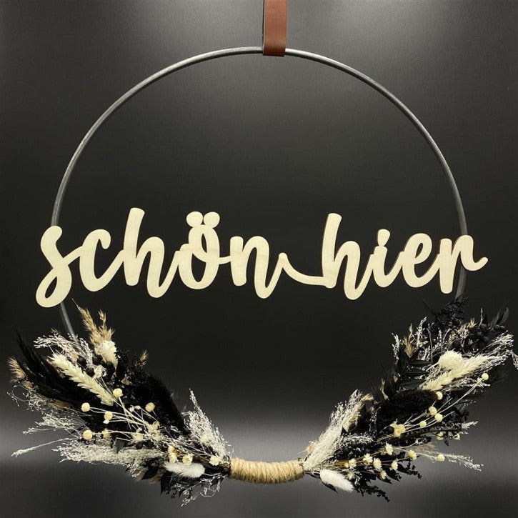 Flower Hoop schwarz-weiß