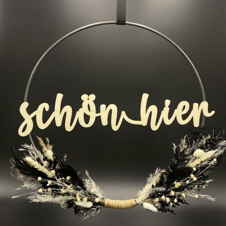 Flower Hoop schwarz-weiß