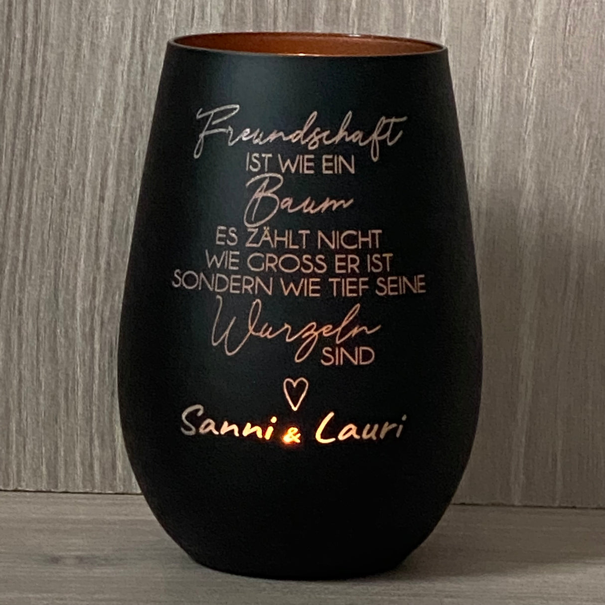 Deko Light - Freundschaft ist wie ein Baum, Geschenk für Freunde, personalisierbares Windlicht