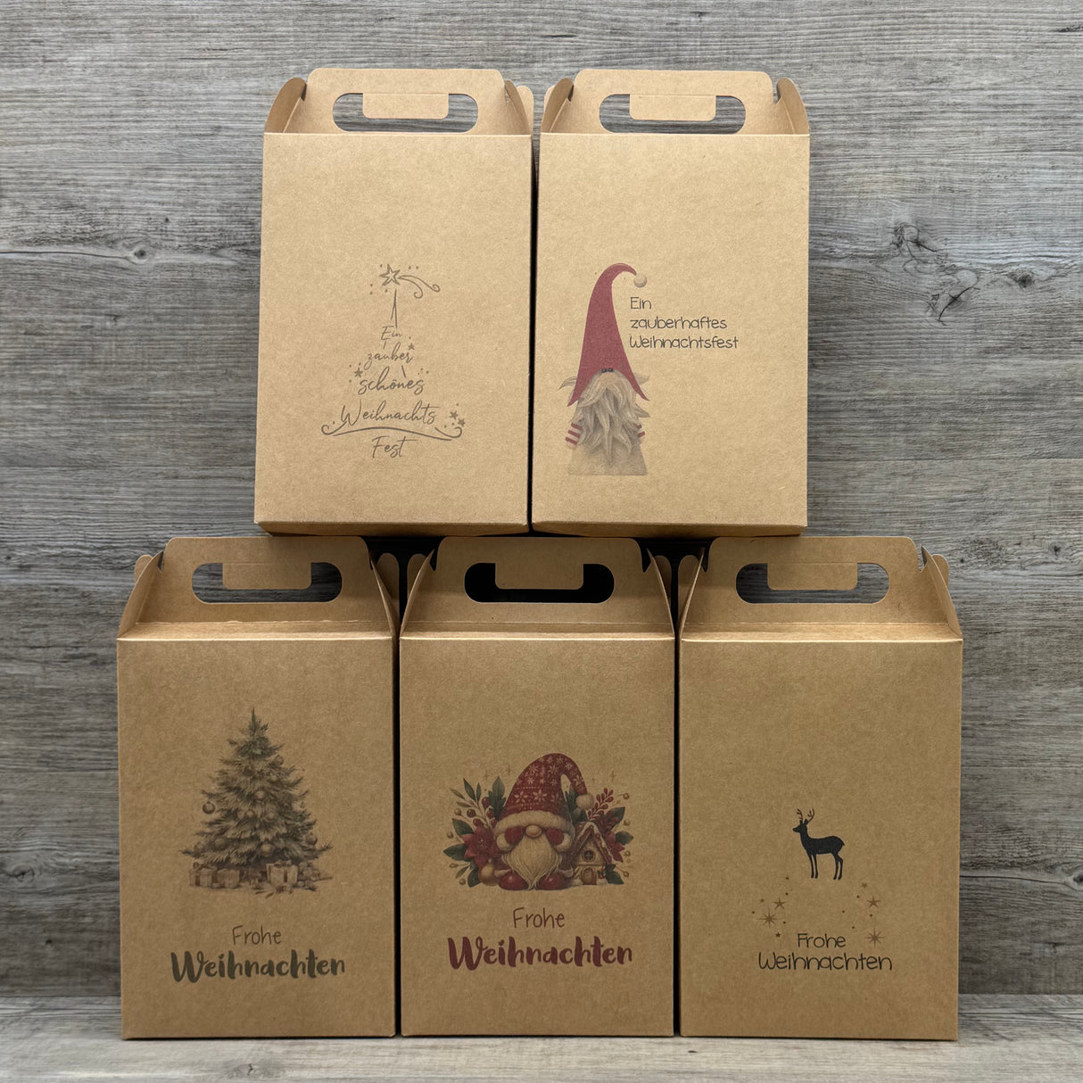 Giebelverpackung groß - Weihnachten, 5 Stück