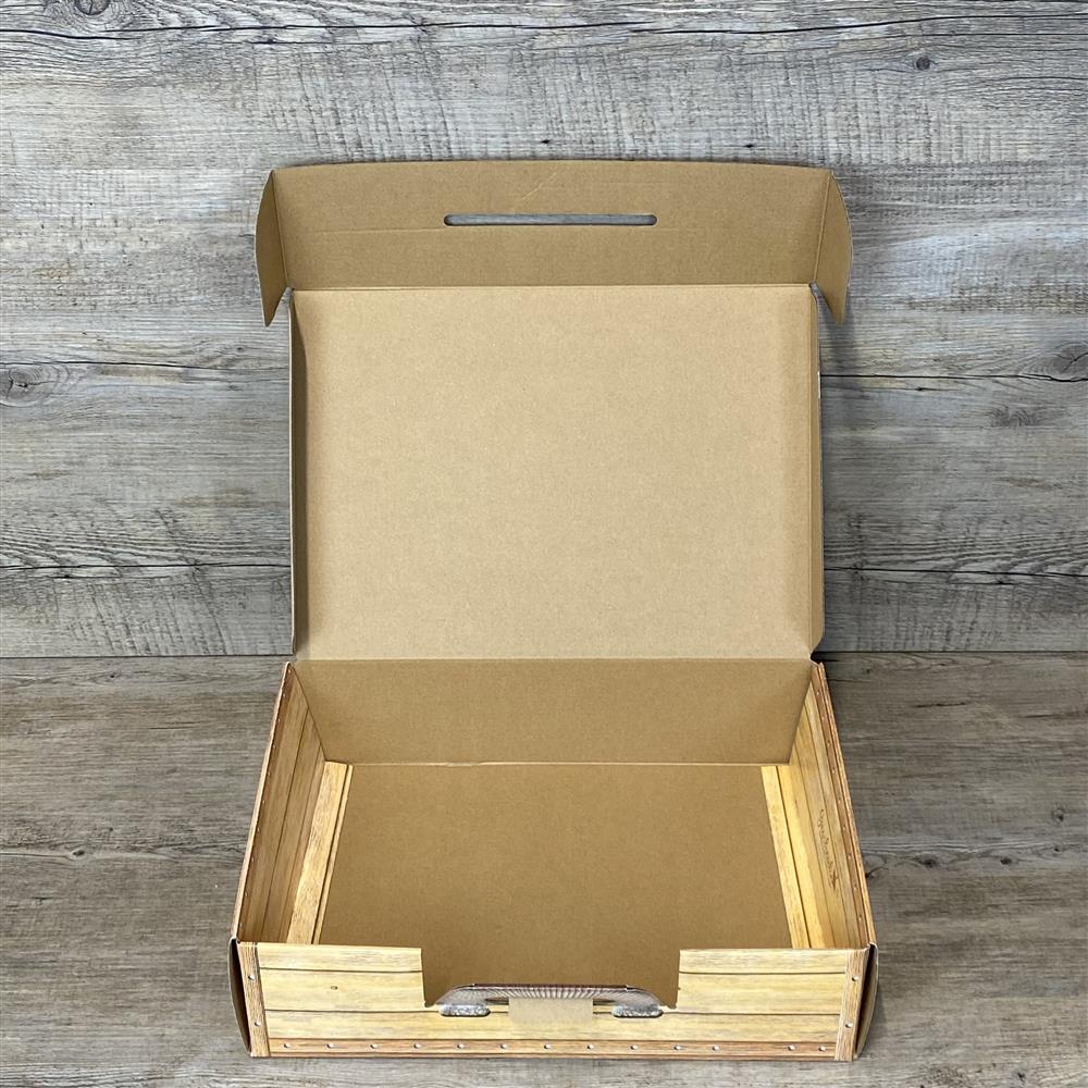 Geschenkkoffer holzoptik, groß, Auspacken, Anschauen, Ausflippen